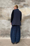 AVIVA JIFEI XUE Blue Striped Panel Wide Leg Pants S22-CWLP
